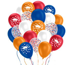 Party Love NL Partylove® Geslaagd Ballonnen 48 stuks Rood, Wit, Blauw & Oranje met Lint Party Love NL Partylove® Geslaagd Ballonnen 48 stuks Rood, Wit, Blauw & Oranje met Lint